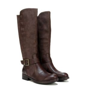 NEW BORN B.O.C BROWN TALL BOOTS WOMENS ZIP SIDE
